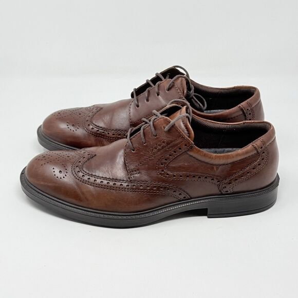 Ecco Brogue Wingtip Derby Shoes Mens 10 - 10.5 EU 44 Brown Leather Lace Up main image 11